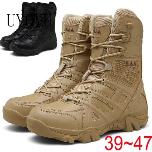 Brand Men High Quality Military Leather Boots Special Force Tactical Desert Combat Mens Boots Outdoor Shoes Ankle Boots Zapatos