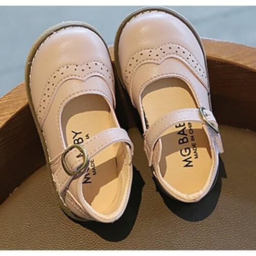 Spring Autumn Girls Leather Shoes Kids School White Pink Children Casual Leather Flats Dress Shoes New 2021 For Toddler Baby