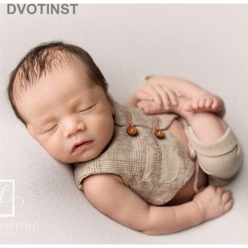 Dvotinst Baby Photography Props Newborn Gentleman Hat+Bow Tie+ Vest 3pcs Fotografia Accessories Studio Shoot Photo Shower Gifts