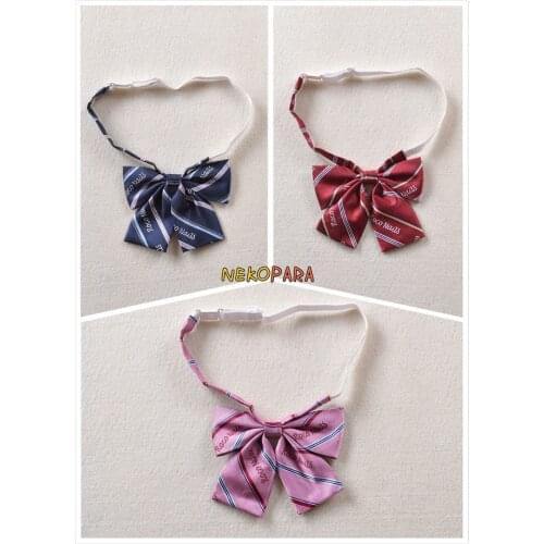 ROCO NALS~English Embroidery Bow Tie Japanese School Girls JK Uniform Cute Lolita Necktie 3 Colors Cosplay