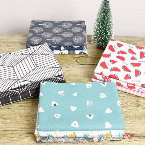 Cotton Linen Printed Fabric Sofa Furniture Upholstery Material DIY Sewing Patchwork Cloth By Meter