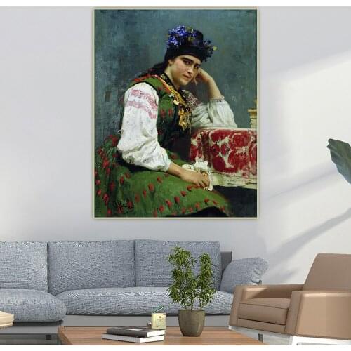 Ilya Efimovich Repin《Sofia Dragomirova》Canvas Oil Painting Aesthetic Picture Wall Hanging Decor Home Living Room Decoration