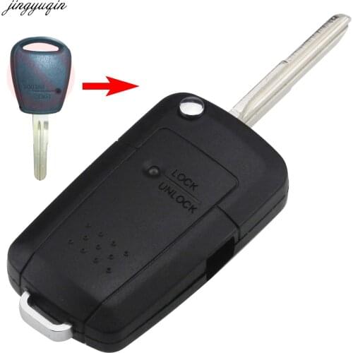 Jingyuqin Flip Folding Remote Car Key Shell for Kia Rio Picanto Carens Null Qianlima Modified 1 Side Button Key Fob Case