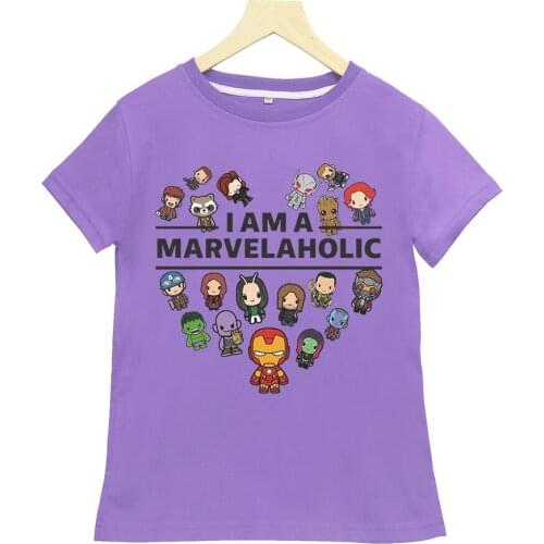 Cartoon Hero Printing Summer Sports Casual Short-sleeved T-shirt Cotton Boys and Girls Summer Children Boutique Kids Clothing