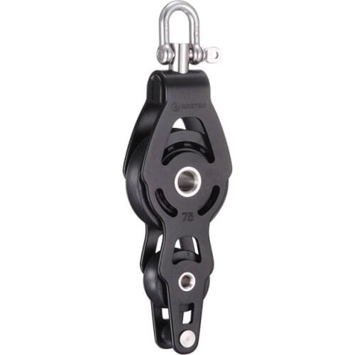 Marine Boat Yacht Sailboat Dinghy 75mm 2 15/16 Inch Aluminum Single Swivel Shackle Fiddle Becket Block Master ALC-7520F