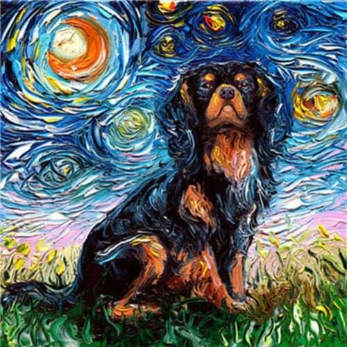 Animal Dog DIY Cross Stitch Embroidery Kits Needlework Set Printed Canvas Cotton Thread Home Decoration Dropshipping New Design