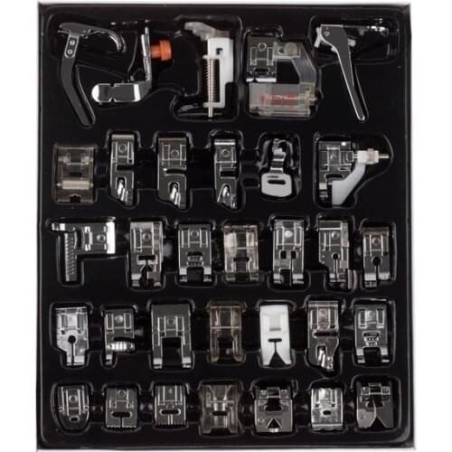 32pcs Domestic Sewing Machine Presser Foot Feet Kit Set With Box For Brother Singer Janom