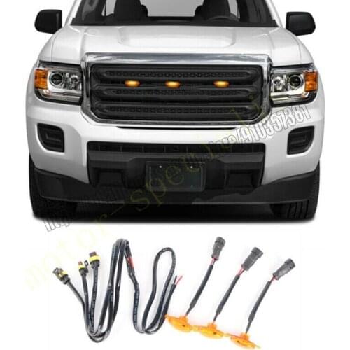 NEW For GMC Canyon 2015-21 Front Grille LED Light Raptor Style Grill Trim Cover 3PCS car accessories