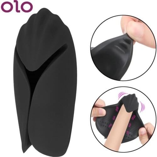 OLO Strong Vibrator Male Masturbator Strength Stamina Training Penis Cock Trainer 9 Mode Glans Massager Blowjob Sex Toys for Men