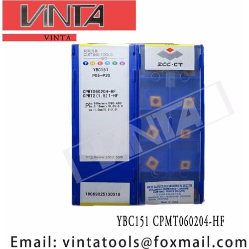 Free shipping high quality 10pcs/lots YBC151 CPMT060204-HF cnc carbide turning inserts
