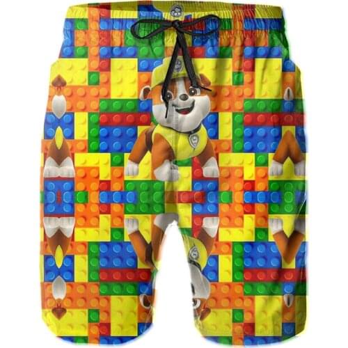 Causal Breathable Quick Dry Humor Graphic R92 running Rubbles And Paw And Patrol Male Shorts