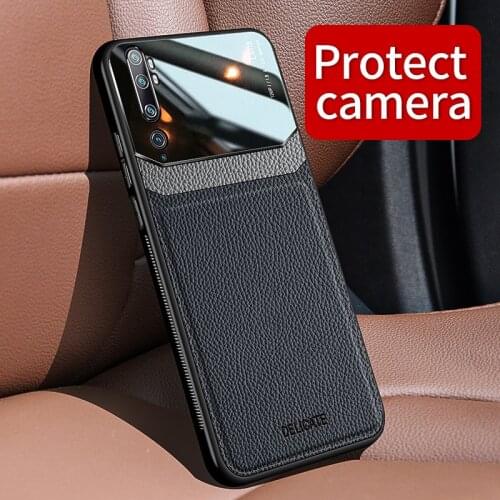 Shockproof Case for Xiaomi Mi Note 10 CC9 Pro Mi 9 Lite Leather Glass Phone Back Cover for Redmi Note 9S 7 8T 8 Pro 8A