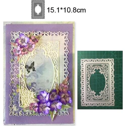 Rectangle Lace Frame Metal Cutting Dies Cut Die Mold Oval Fretwork Scrapbook Paper Craft Knife Mould Blade Punch Stencils Dies