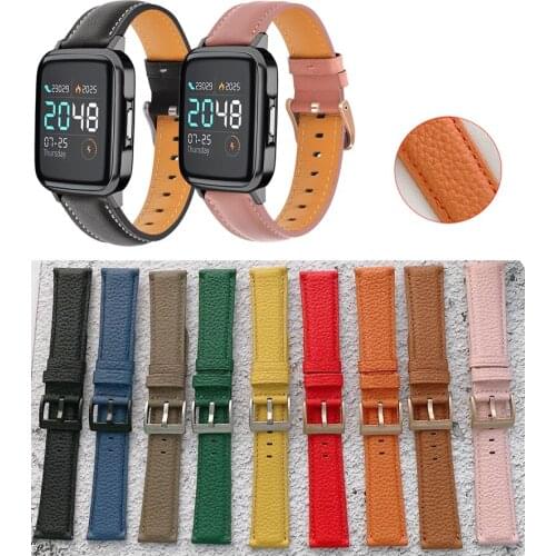 20mm 22mm Genuine Leather Band Strap For Haylou LS02 Smart Watch Repleacement wristband for Solar LS05 strap