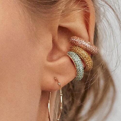 PPG&PGG 2019 New Trendy Elegant Vintage Crystal Rhinestone Ear Cuff Stud Earrings For Women Wedding Jewelry