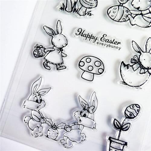 Hot Sale Mushroom Rabbit Transparent Clear Stamps / Silicone Seals Roller Stamp for DIY scrapbooking photo album/Card Making