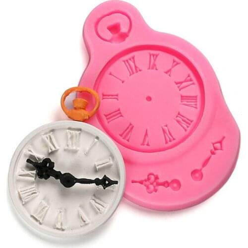 1 Piece Clock Shape Silicone Mold Cake Decoration Tool Fondant Polymer Clay Resin Candy Mold Baking Tools for Cakes