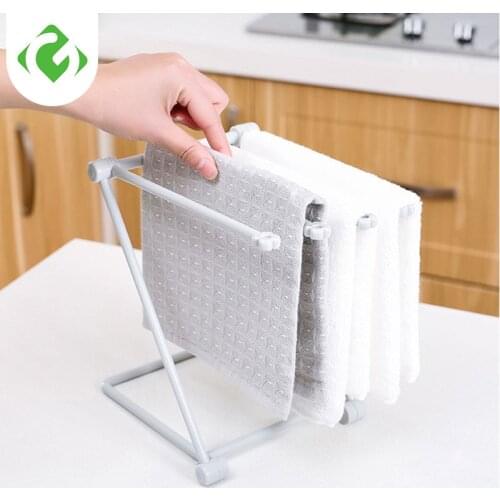 GUANYAO Foldding Rack Kitchen Storage Rack Cleaning Cloths Towel Hanger Cup Drain Holder Sink Desktop Organizer Storage Holder