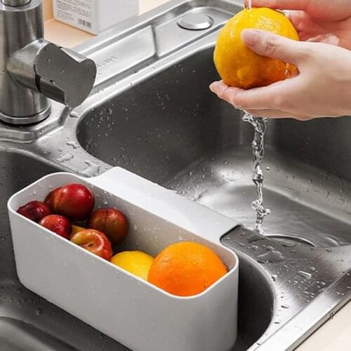Sink Strainer Drain Fruit Vegetable Strainer Basket Sink Drain Strainer Holder Sponge Rack Storage Sink Filter Shelf For Kitchen