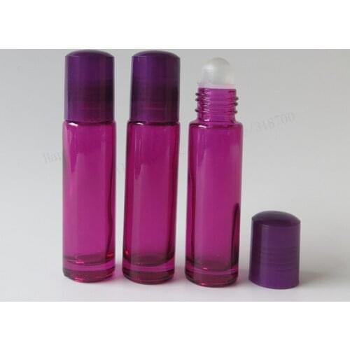 High quality 360 x 10ml purple glass roll on bottles,10cc perfume roll-on bottle with plastic caps,essential oil use
