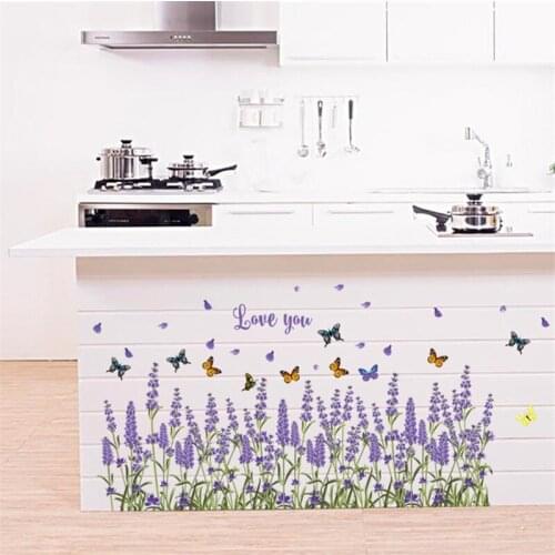 Vivid Wall sticker Lavender baseboard porch kitchen bathroom bedroom living room background decorative