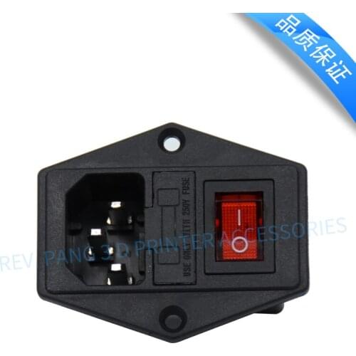 1PCS 3D printer parts 10A 110/220V 3 in 1 Fuse Power switch AC power outlet For RepRap Free Shipping