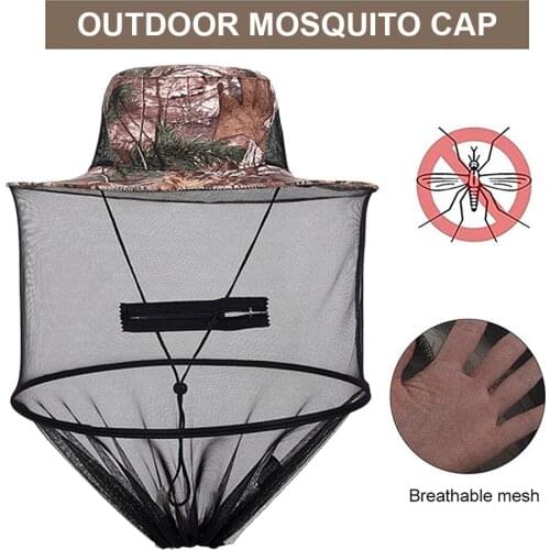 Outdoor Fishing Camping Caps UV Protection Beekeeping Anti-mosquito Net Hats Gardening Sunscreen Insects Prevention Neck Head Co