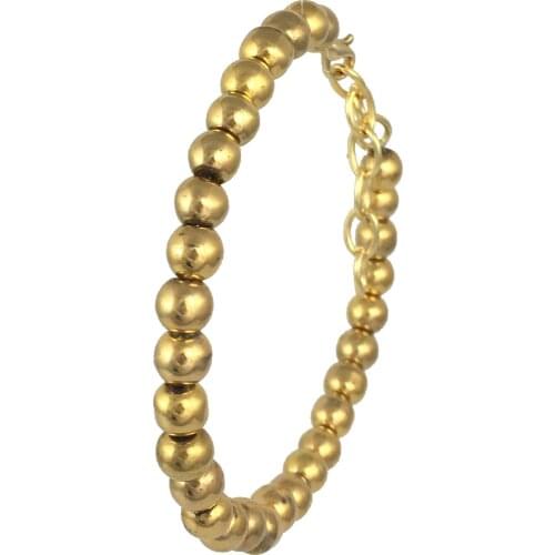 Bracelet 24k Gold-Painted Glass Beaded Handmade Woman Fashion Jewelry Made In Turkey