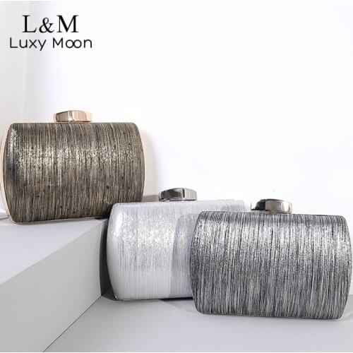 Women Clutch Purse Wedding Luxury Designer Handbag Silver Party Banquet Small Chain Evening Bag Shoulder Crossbody Bag Sac X503H