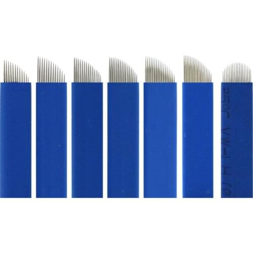 0.2mm Laminas Agulhas Tebori Microblading needles Permanent Makeup Tattoo Needle 7 9 12 14 17 21 Blades for Eyebrow Manual Pen