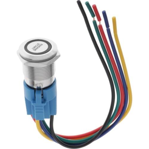 1pc 19mm Hole Universal Momentary Latching Engine Start Switch Modification Fit for Racing Sport Car Vehicle
