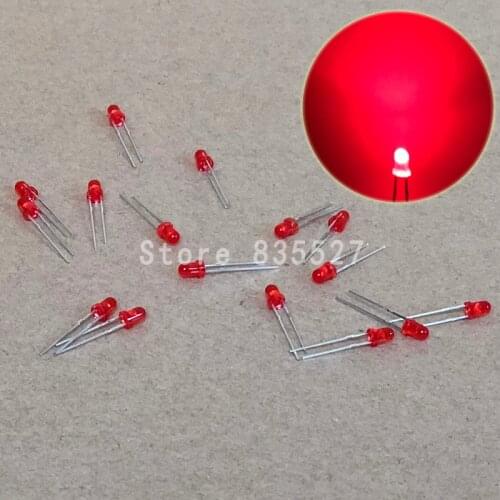 100pcs/lot 3mm red in the color DIP LED light emitting diode short legs For DIY lights LEDS Light Beads New original F3