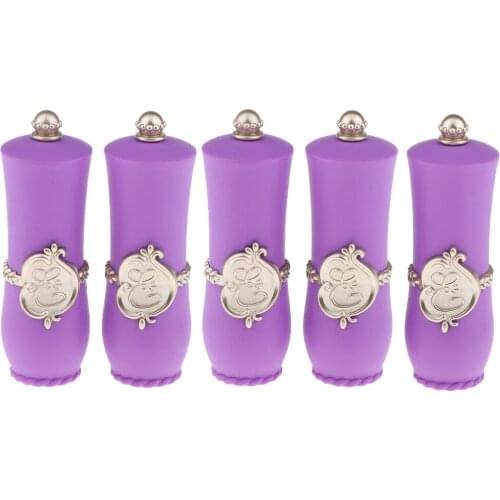 5 Packs Plastic Empty DIY Lip Balm Tube Lipstick Chapstick Container Cosmetic Holder Pink/Purple Optional