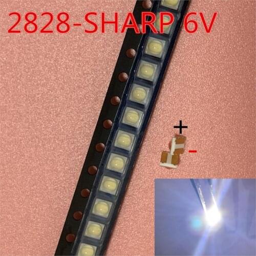 500PCS LED Backlight High Power LED 0.8W 2828 6V Cool white 45LM GM2BB1ZF2CEM TV Application For Sharp