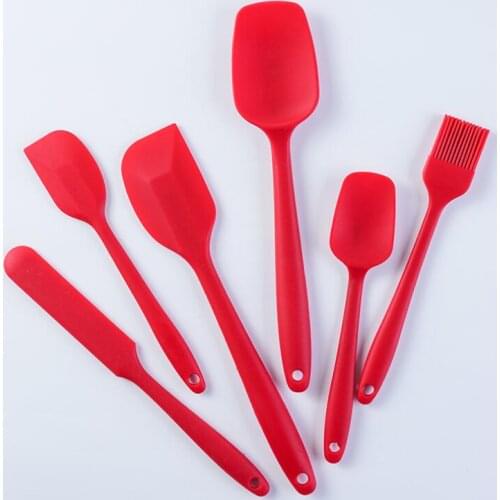 6pc/set Non Stick Butter Cooking Silicone Spatula Set Cookie Pastry Scraper Cake Baking Spatula Silicone Spatula K006