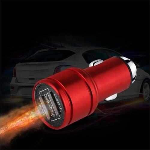DC5V 3.1A Car Charger QC3.0 Fast Charge 3.1A Dual USB Smart Car Charger In-Car Smart Electronic Product Charger Metal Shell