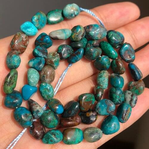 8-10mm Natural Irregular Genuine Chrysocolla Beads Loose stone Beads For Jewelry Making 15inches DIY Bracelet Necklace Wholesale