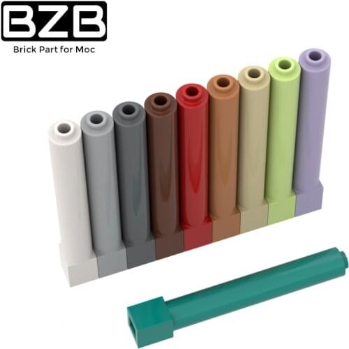 BZB MOC 10pcs DIY Part 43888 Support 1x1x6 Solid Pillar Model Building Blocks Bricks Bulk Kids DIY Toys Girls Gift