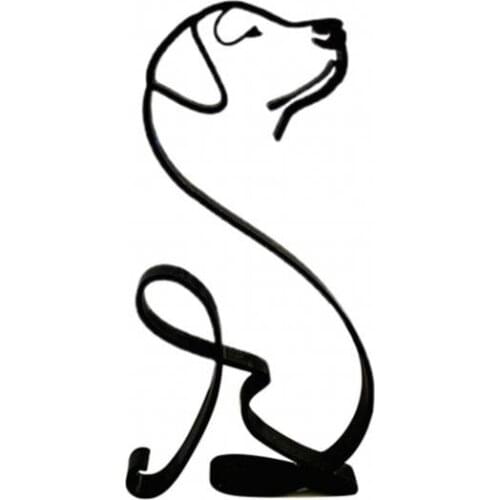 Animal Dog Minimalist Art Sculpture Puppy Decorative Figures Animals Iron Sheet Craft Ornaments For Home Desktop Decor