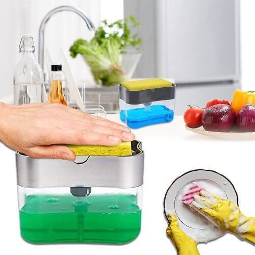 Soap Pump Dispenser & Sponge Holder for Dish Soap and Sponge for Kitchen 3