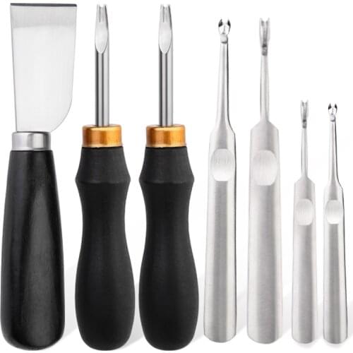 MIUSIE Leather Working Tools Leather Edge Beveler Cutting Knife U/V Shaped Groover for DIY Leather Cutting Grooving Stitching