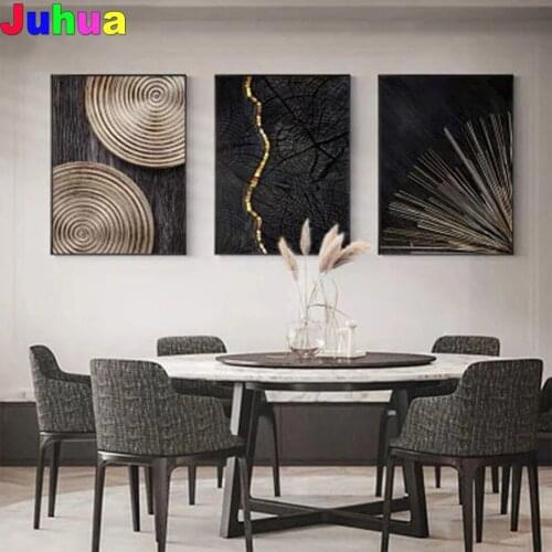 Retro Black Gold Wood grain rings 5d Diamond Painting Full Drill mosaic Tree Ring Radial Lines Diamond Embroidery nordic decor