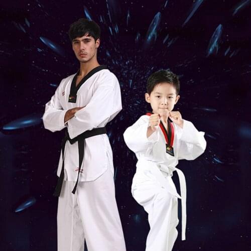Cotton Taekwondo suits, childrens autumn and winter training clothing, adult long-sleeved mens and womens beginner clothing