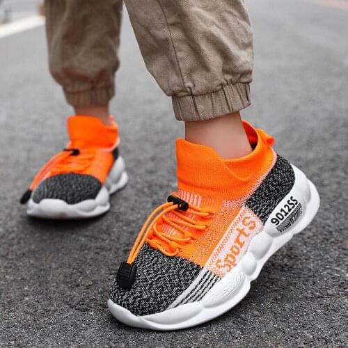 Boys Sneaker Shoes Knitted Socks Sport Children Shoes Brand New Mesh Girl Shoes Sneakers Spring Autumn Basket Shoes Kids Fashion