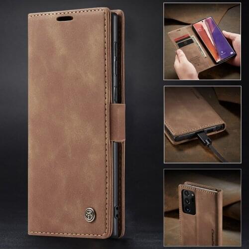 Magnetic Wallet Leather Flip Case For Samsung Galaxy Note 20 Ultra Retro Coque Book Business Cover