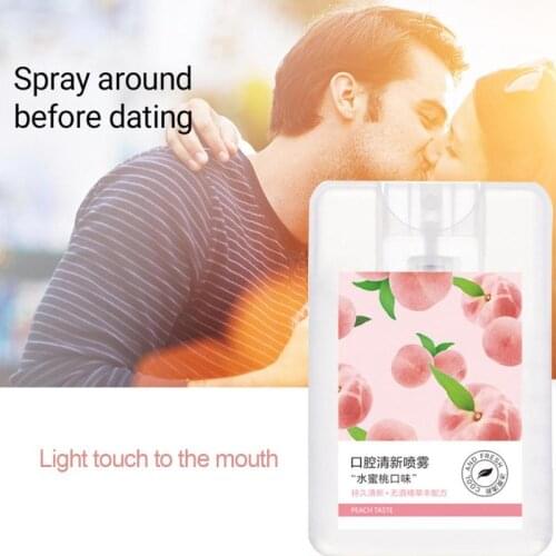 Honey Peach Oral Spray Breath Freshener Mouth Spray Treatment Odor Breath Smoke Bad Oral Breath Fresh Spray Remove Refreshe N7C8