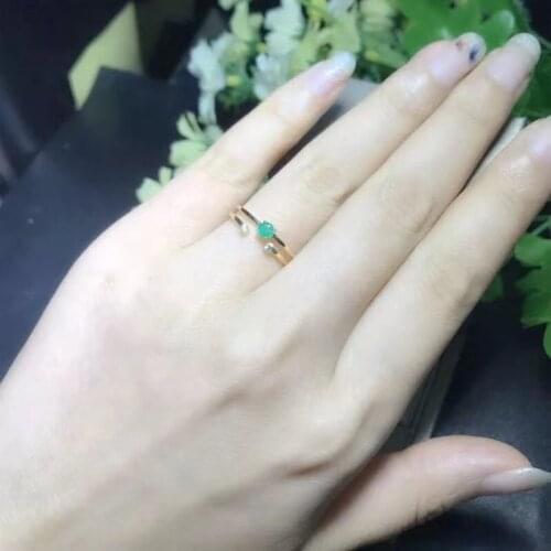 Fashionable exquisite fine Natural green emerald gem Ring S925 Silver Natural Gemstone Ring Womens office party Rings Jewelry
