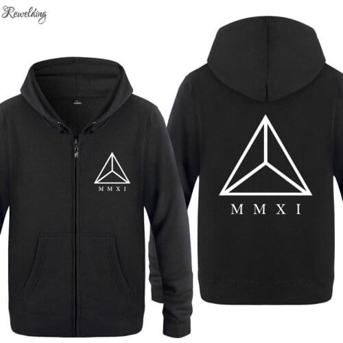 Music Rock TRIANGLE MMXI SWAG Hoodies Men Hip Hop Fleece Long Sleeve Zipper Jacket Coat Sweatshirt Tracksuit Moleton Masculino