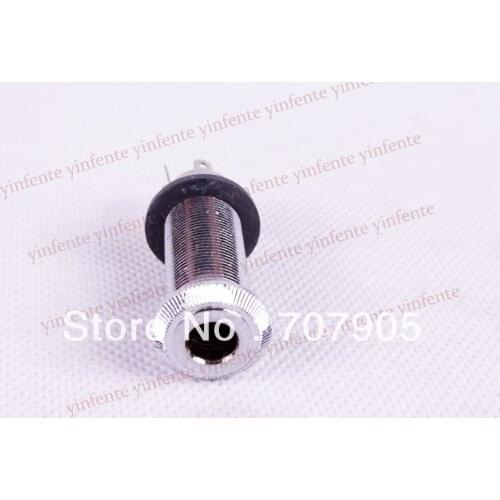 CHROME PLATED Guitar Bass Out-put Jack Flush Mount 1/4" clip Jack New