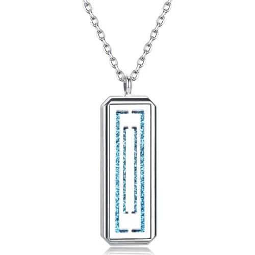 Charm Rectangle Perfume Locket Pendant Stainless Steel Fashion Aromatherapy Essential Oil Diffuser Woman Necklace Jewelry